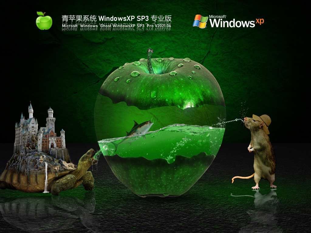 青苹果Windows XP SP3 通用专业版 V2021.06