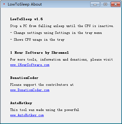  LowToSleep(Խ״̬ڹ) V1.6 ɫ