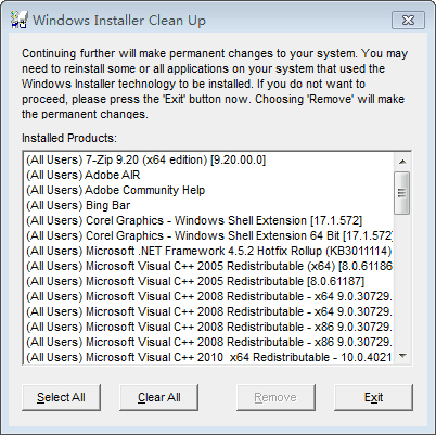 Windows Installer Clean UP