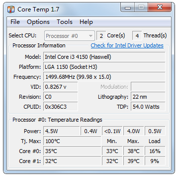 CoreTemp(CPU¶) V1.7 ɫ