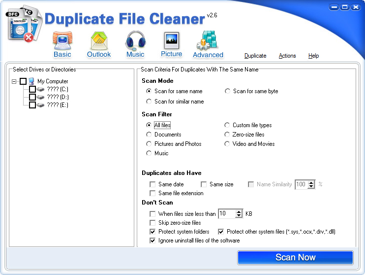 Duplicate File Cleaner(ظļ) V2.6 ɫ