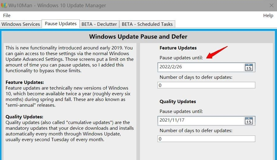 Windows10 Update Manager